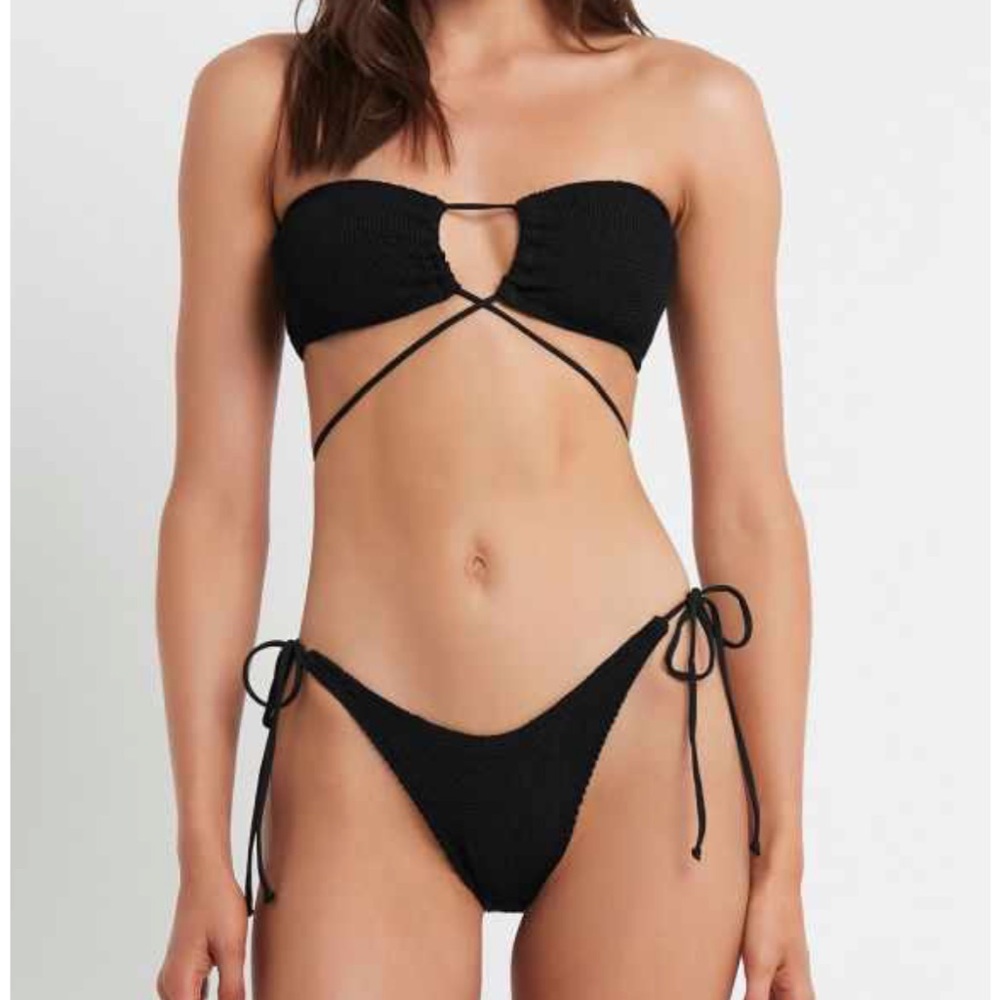 Black bond eye bandeau bikini set